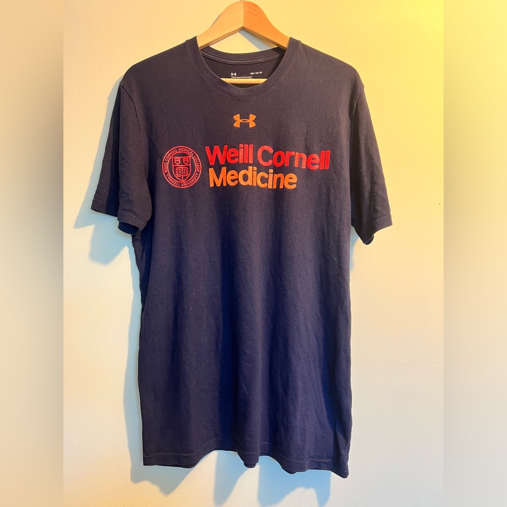 Under Armour Navy and Orange Weill Cornell Medicine Tee